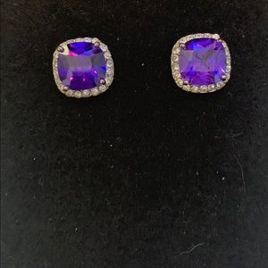 Amethyst & Crystal 2ct Stud Earring